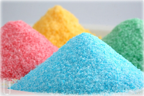 Different Colored sugar colored sugar
